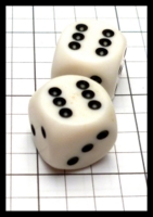 Dice : Dice - 6D Pipped - White with Black Pips Pair - Ebay Aug 2016